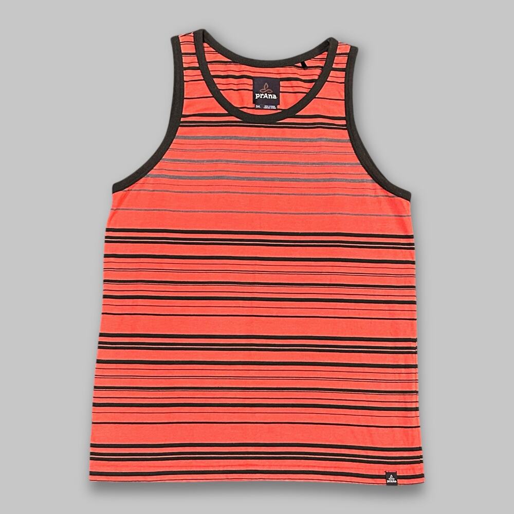 prAna Men’s Striped Orange Tank Top – Size S